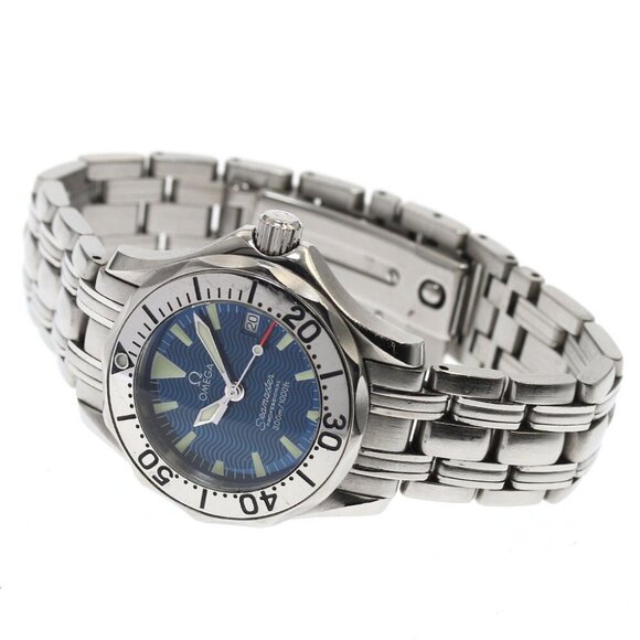 OMEGA Seamaster300 2583.80 Date Navy Dial Quartz Ladies Watch - Picture 1 of 11